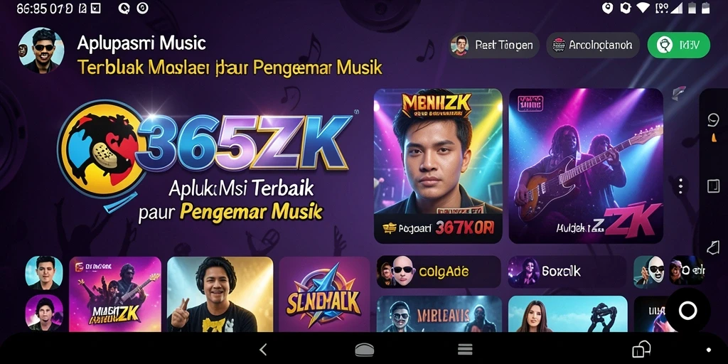 Tampilan antarmuka intuitif 365ZK yang memudahkan navigasi musik.