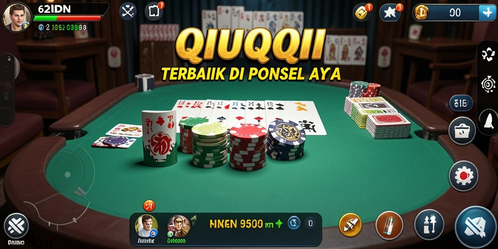 Tampilan menarik dari gameplay QiuQiu di 62IDN.