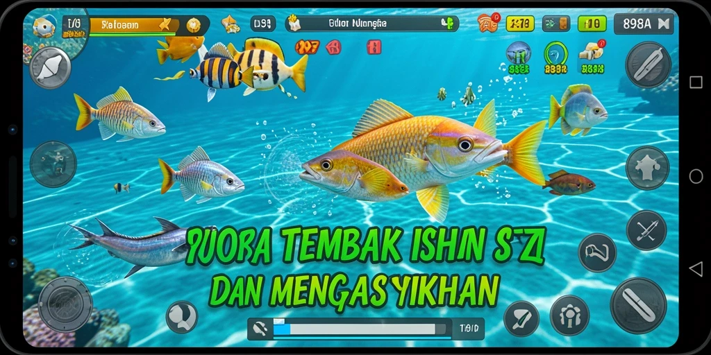 Screenshot utama 898A menampilkan aksi menangkap ikan yang seru.