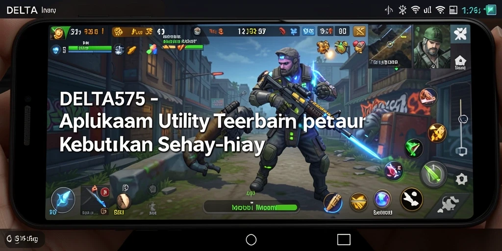 Tampilan antarmuka pengguna DELTA575 yang menarik dan fungsional.
