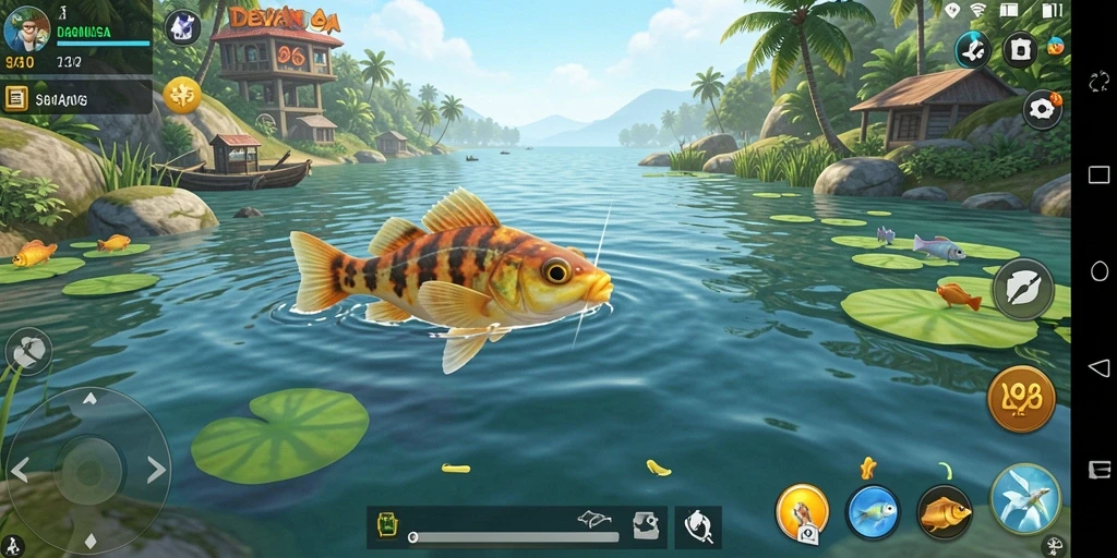 Gameplay DEWANUSA dengan pengalaman memancing yang mendebarkan.