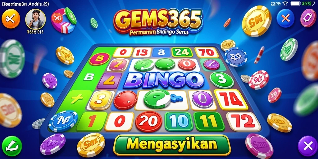 Tampilan gameplay Bingo seru di GEMS365 yang mengasyikkan.