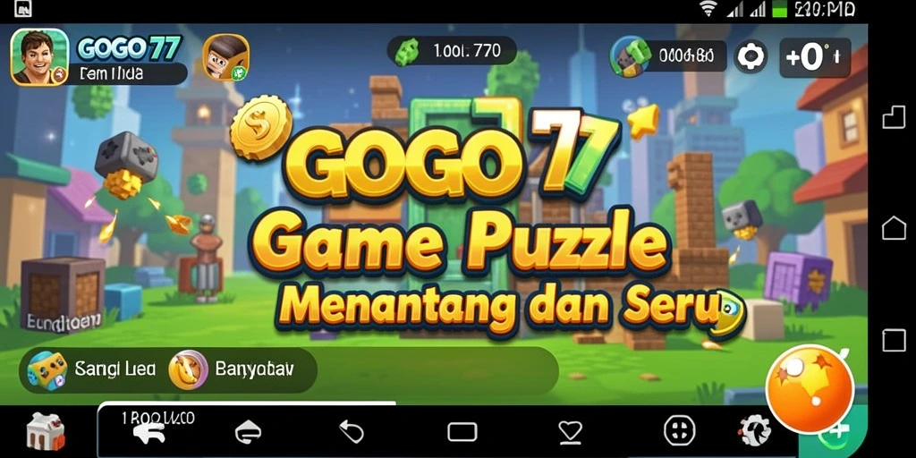 Screenshot GOGO77 menampilkan gameplay puzzle yang menantang.