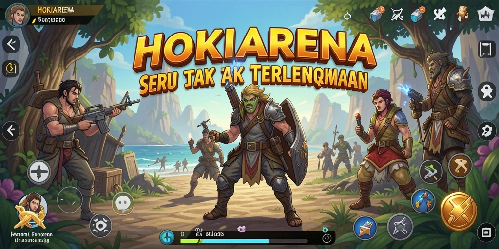 Screenshot menampilkan aksi seru dalam gameplay HOKIARENA.