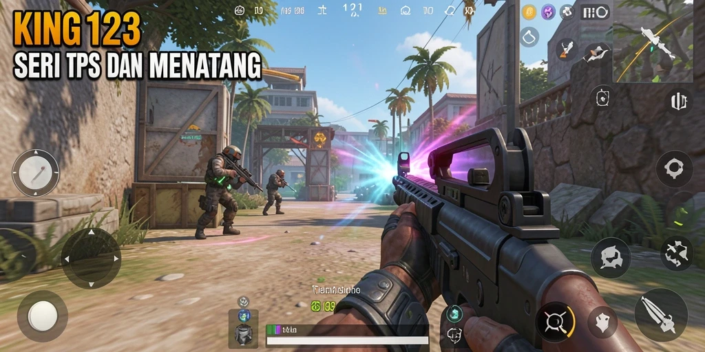 Screenshot KING123 menampilkan pertempuran TPS yang mendebarkan.