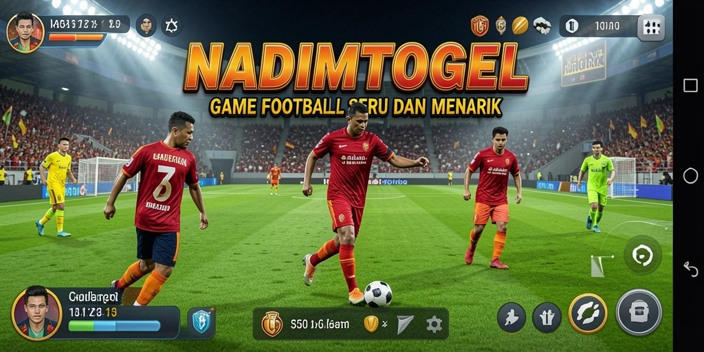 Tampilan gameplay menarik dengan aksi sepak bola yang mendebarkan.