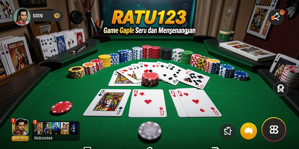 Tampilan gameplay seru dari RATU123 yang menyuguhkan permainan Gaple.