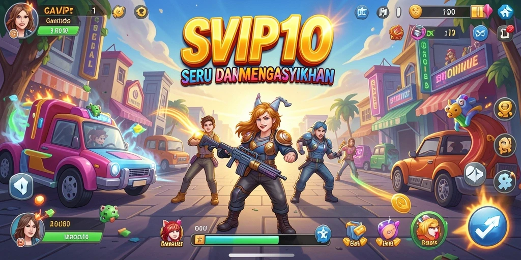 Screenshot SVIP10 menunjukkan aksi gameplay seru dalam level Arcade.
